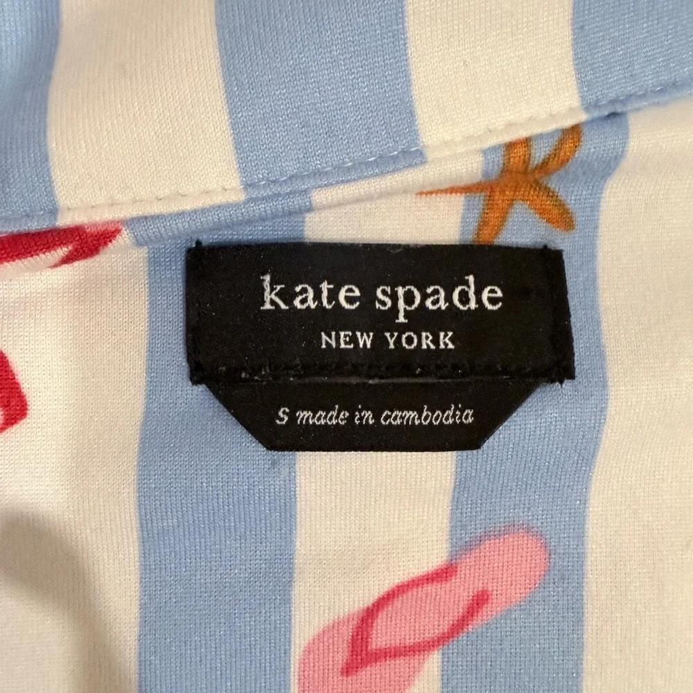 🔥Kate Spade Blue Striped Sleepwear Top Size S EC🔥 - Picture 3 of 6